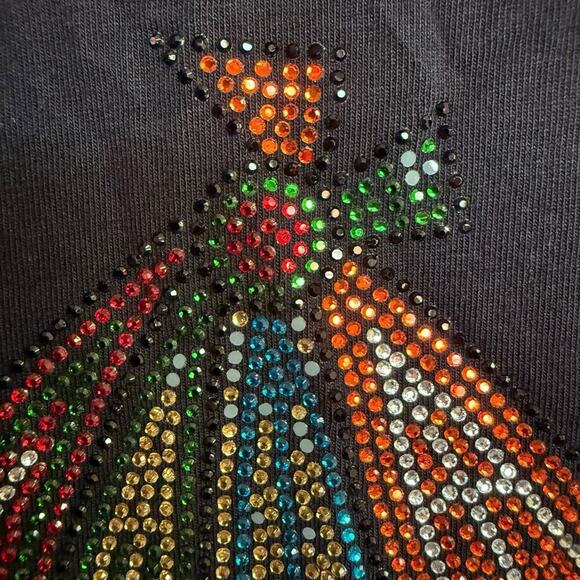 Catherine's Supreme Collection Chicago Blackhaks Short 1X Black S/S Glittery - Picture 10 of 10